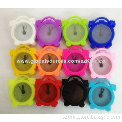 Mini Silicone Table Clock with Alarm Function, Measures 5.5*6.4*2cm